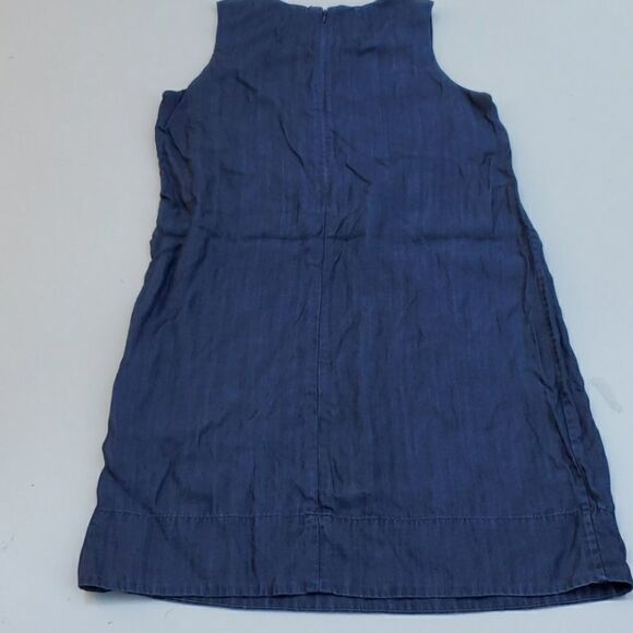 XS GAP SHIMMER CHAMBRAY blue sleeveless preppy SHIFT SHEATH DRESS extra small - Picture 7 of 8